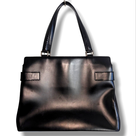 Salvatore Ferragamo | Gancini Italian Black Leather Women's Handbag - Picture 2 of 6